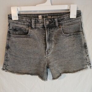 Gap Kids Girls Denim Gray Size 16 High-rise Shorts Zip Front, 26" X 2.5 Inseam